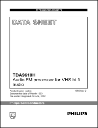 TDA9610H datasheet: Audio FM processor for VHS hi-fi  audio TDA9610H