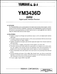 YM3436D datasheet: 5.0V DIR2 digital audio interface receiver YM3436D