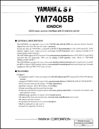 YM7405B datasheet: 5.0V IDNDCH: ISDN basic access interface with D channel packet YM7405B