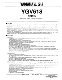 YGV618B datasheet: 5.0V; AVDP5: advanced video display processor 5 YGV618B