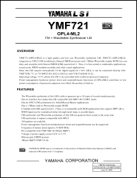 YMF721 datasheet: 5.0/3.3V; OPL4-ML2: FM + wavetable synthesizer LSI YMF721