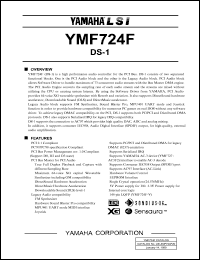 YMF724F-V datasheet: 5.0/3.3V; DS1: high performance audio controller for the PCI bus YMF724F-V
