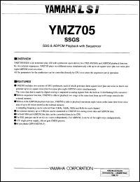 YMZ705-F datasheet: 5V; SSGS: SSG & ADPCM playback with sequencer YMZ705-F