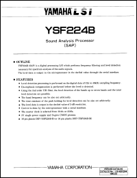 YSF224B-D datasheet: 5V; sound analysis processor (SAP) YSF224B-D