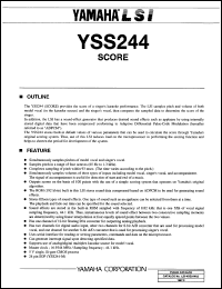 YSS244-M datasheet: 5V; SCORE, which provides the score of a singers karaore performance YSS244-M