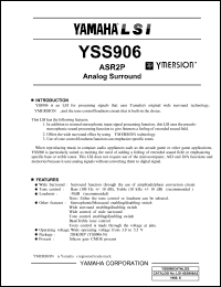 YSS906-N datasheet: 0.3/5.5V; ASR2P: analog surround YSS906-N
