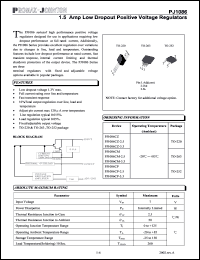 PJ1086CZ datasheet: 7V; 1.5Amp low dropout positive voltage regulator PJ1086CZ