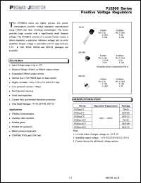 PJ2800ACY datasheet: 12V; positive voltage regulator. For wireless communication, cameras, video recorders, portable games, portable AV equipment, battery powered equipment, CD-ROM, DVD and LAN card PJ2800ACY