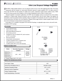 PJ2931CT-2.85V datasheet: +26V; ultra low dropout voltage regulator PJ2931CT-2.85V