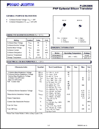 PJ2N3906CT datasheet: 40V; 200mA PNP epitaxial silicon transistor PJ2N3906CT