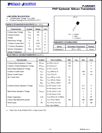 PJ2N5401CT datasheet: 130V; 600mA PNP epitaxial silicon transistor PJ2N5401CT