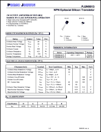 PJ2N9013CX datasheet: 40V; 500mA NPN epitaxial silicon transistor PJ2N9013CX