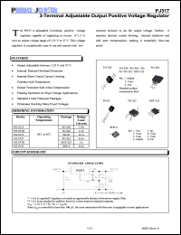 PJ317CZ datasheet: 40V; 1.5A; 3-terminal adjustable output positive voltage regulator PJ317CZ