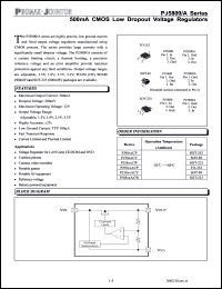 PJ5800CP datasheet: 12V; 500mA CMOS low dropout voltage regulator PJ5800CP