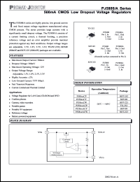 PJ5800ACY datasheet: 12V; 500mA CMOS low dropout voltage regulator PJ5800ACY