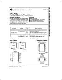 JM38510/33702BE datasheet: Dual 1-of-4 Decoder/Demultiplexer JM38510/33702BE