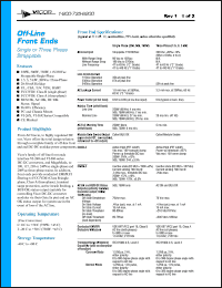 VI-FPE6-CUX datasheet: 250W; off-line front ends VI-FPE6-CUX