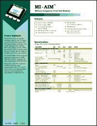 MI-AIM-I1 datasheet: InputV:115V; 250W; military component front end module. For military applications MI-AIM-I1