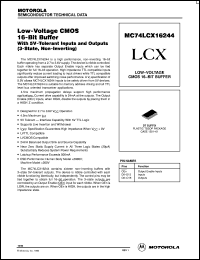 MC74LCX16244DT datasheet: Low-Voltage CMOS 16-Bit Buffer with 5V-Tolerant Inputs and Outputs (3-State, Non-Inverting) MC74LCX16244DT