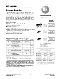 MC14017BFEL datasheet: Decade Counter MC14017BFEL