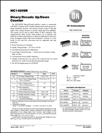 MC14029BFEL datasheet: Binary/Decade Up/Down Counter MC14029BFEL