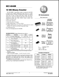 MC14040BD datasheet: 12-Bit Binary Counter MC14040BD