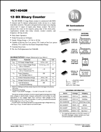 MC14040BDT datasheet: 12-Bit Binary Counter MC14040BDT