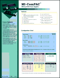 MI-LC2Z-XX datasheet: InputV:28V; outputV:2V; 50-100W; 10-20A; complete single, dual or triple output DC-DC power military supply MI-LC2Z-XX