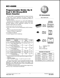 MC14569BDT datasheet: Programmable Divide-By-N Dual 4-Bit Binary/BCD Down Counter MC14569BDT