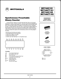 MC74AC161M datasheet: Synchronous Presettable Binary Counter MC74AC161M