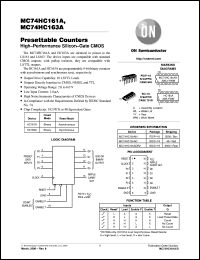 MC74HC161AFEL datasheet: Presettable Counter MC74HC161AFEL