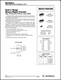 MC74HC393FL1 datasheet: Dual 4-Stage Binary Ripple Counter MC74HC393FL1