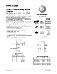 MC74HC393AN datasheet: Dual 4-Stage Binary Ripple Counter MC74HC393AN