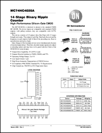MC74HC4020AN datasheet: 14-Stage Binary Ripple Counter MC74HC4020AN