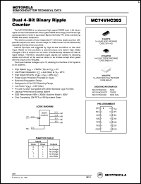 MC74VHC393DR2 datasheet: Dual 4-Bit Binary Ripple Counter MC74VHC393DR2