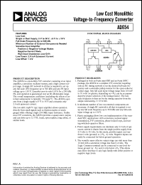 AD654JN datasheet: Low cost monolithic voltage-to-frequency converter AD654JN