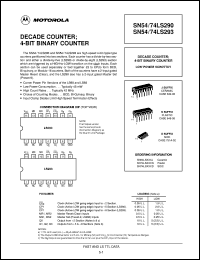 SN74LS293D datasheet:  DECADE COUNTER; 4-BIT BINARY COUNTER SN74LS293D