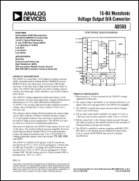 AD569KP datasheet: 16-bit monotonic voltage output D/A converter AD569KP