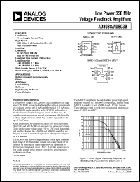 AD8038AR datasheet: Low power 350 MHz voltage feedback amplifier AD8038AR