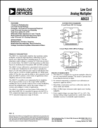 AD633JR datasheet: Low cost analog multiplier AD633JR