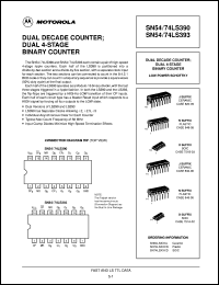 SN74LS393N datasheet:  DUAL DECADE COUNTER; DUAL 4-STAGE BINARY COUNTER SN74LS393N