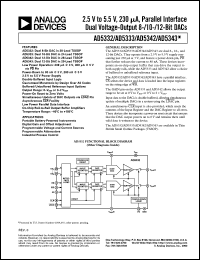 AD5332BRU datasheet: 2.5 V to 5.5 V, 230 uA, parallel interface dual voltage-output 8-Bit DACs AD5332BRU