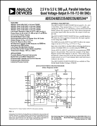 AD5335BRU datasheet: 2.5 V to 5.5 V, 500 uA, parallel interface quad voltage-output 10-Bit DACs AD5335BRU