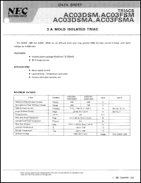 AC03FSM datasheet: 3A, 600V mold isolated triac AC03FSM