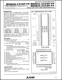 M50945-XXXSP datasheet: Single-chip 8-bit CMOS microcomputer, 16384 bytes ROM, 256 bytes RAM M50945-XXXSP