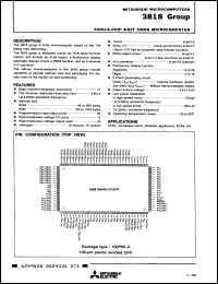 M38186M7-XXXFS datasheet: Single-chip 8-bit CMOS microcomputer, 28672 ROM, 896 RAM (XXX-ROM number) M38186M7-XXXFS