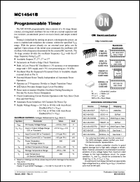 MC14541BDTR2 datasheet: Programmable Timer MC14541BDTR2