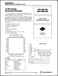 MC100E160FNR2 datasheet: 12-Bit Parity Gen/Checker MC100E160FNR2