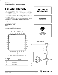 MC100E175FN datasheet: 9-Bit Latch w/ Parity Gen/Checker MC100E175FN