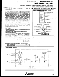M5201L datasheet: General purpose switching operational amplifier (dual input, single output type) M5201L